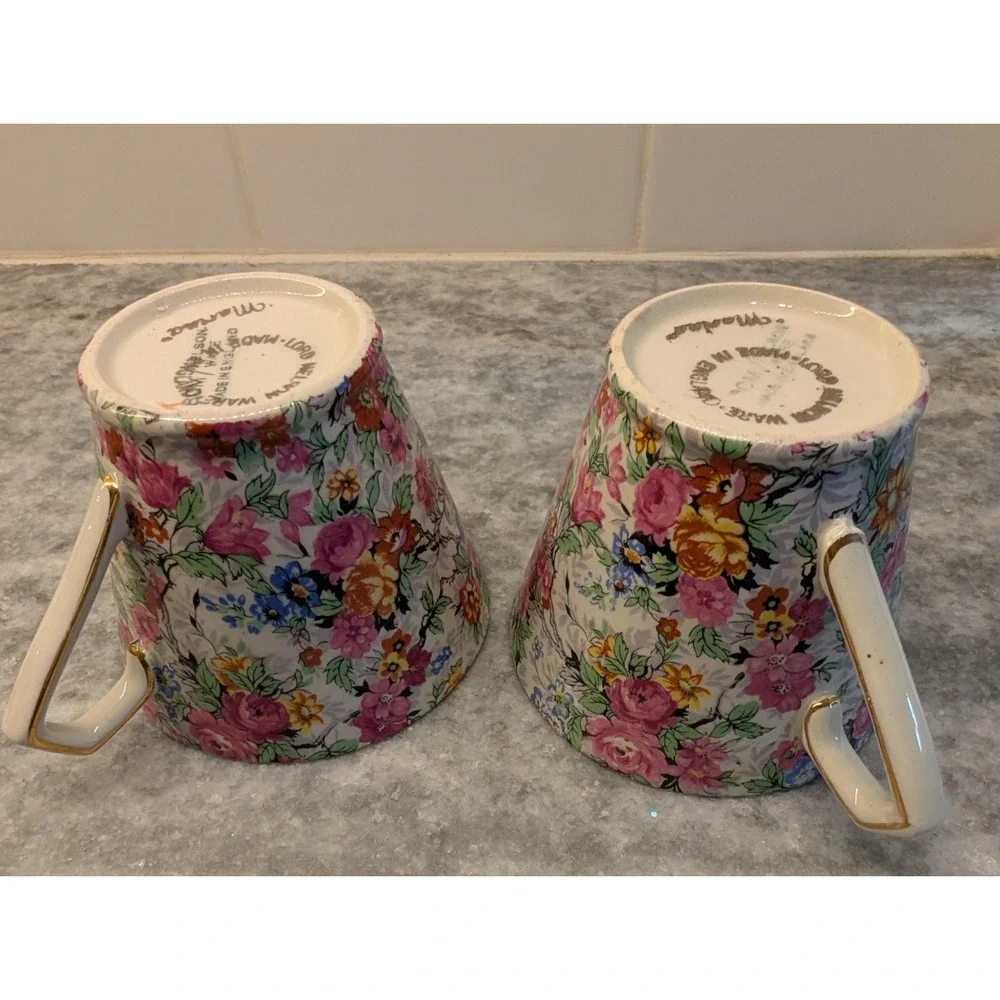 Vintage Lord‎ Nelson Marina Pattern Chintz Cup & Saucer Set Of 2 Made in England